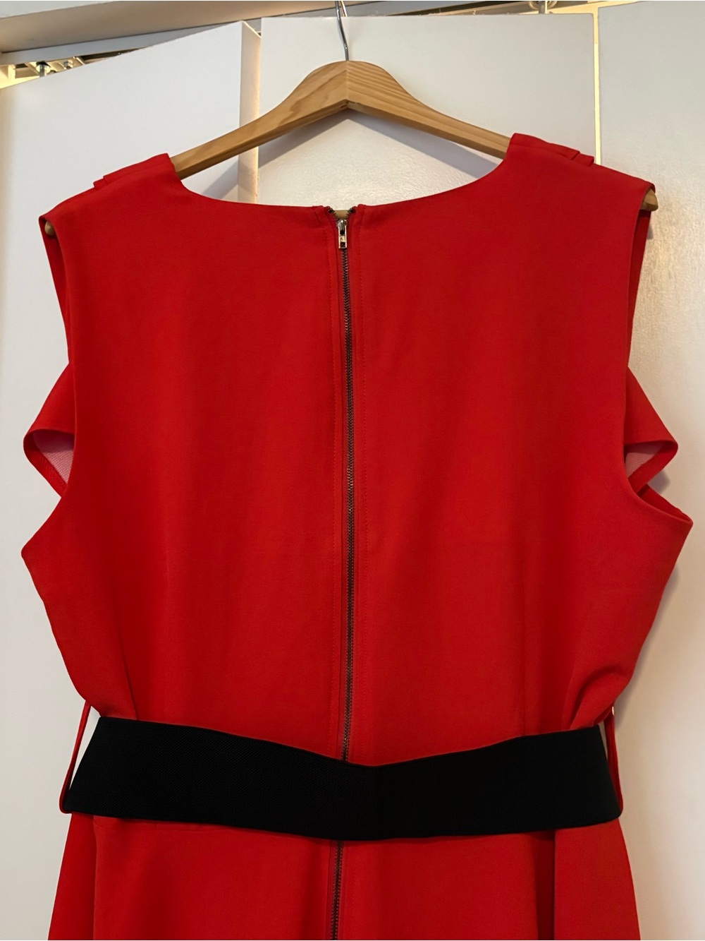 City Chic - Red Sleeveless Pleated A-Line Dress - Picture 5 of 5